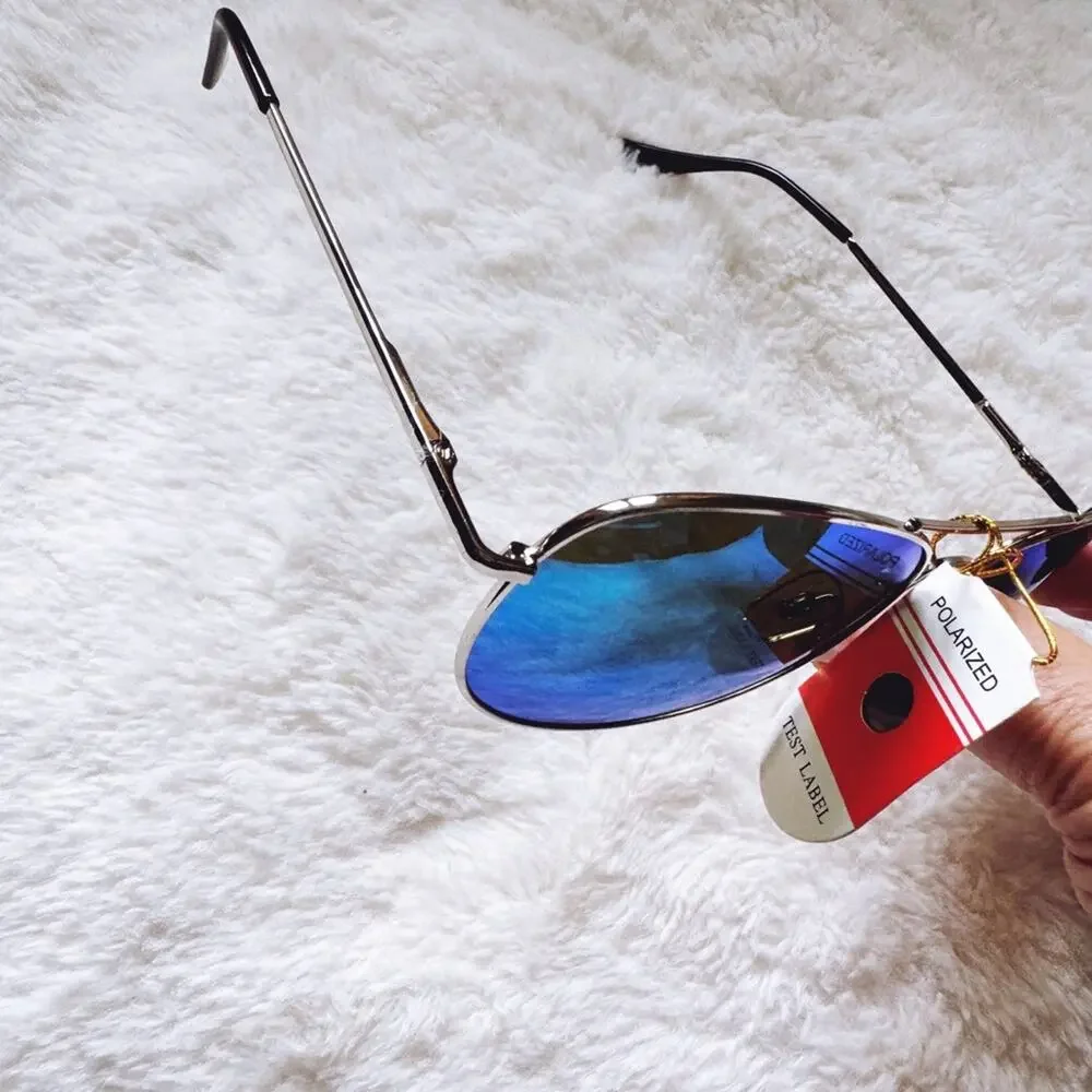 Zane Silver w/ Green & Blue Lenses Mirrored Sunglasses